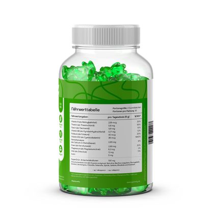 Green Vegetable Complex Gummies with Vitamins & Zinc – Apple